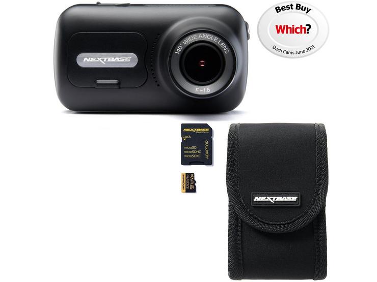 Nextbase 322GW Dash Cam, SD Card & Case Bundle
