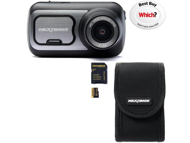 Nextbase 422GW Dash Cam, SD Card & Case Bundle