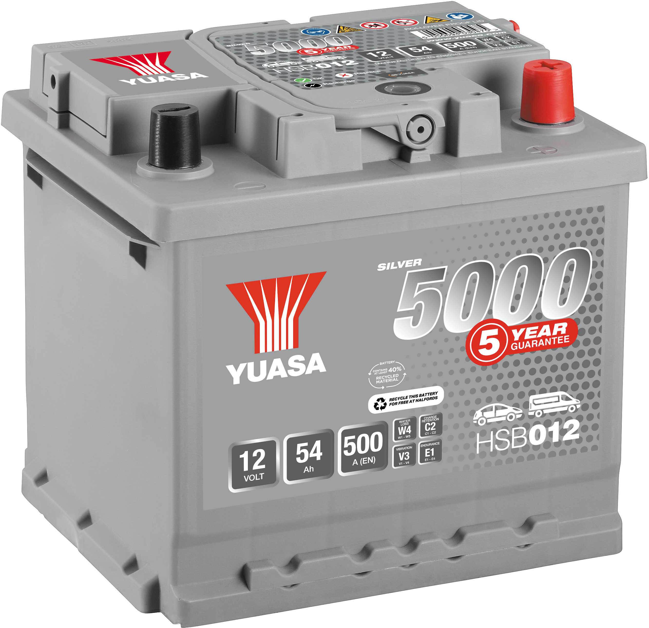 Yuasa Hsb012 Silver 12V Car Battery 5 Year Guarantee