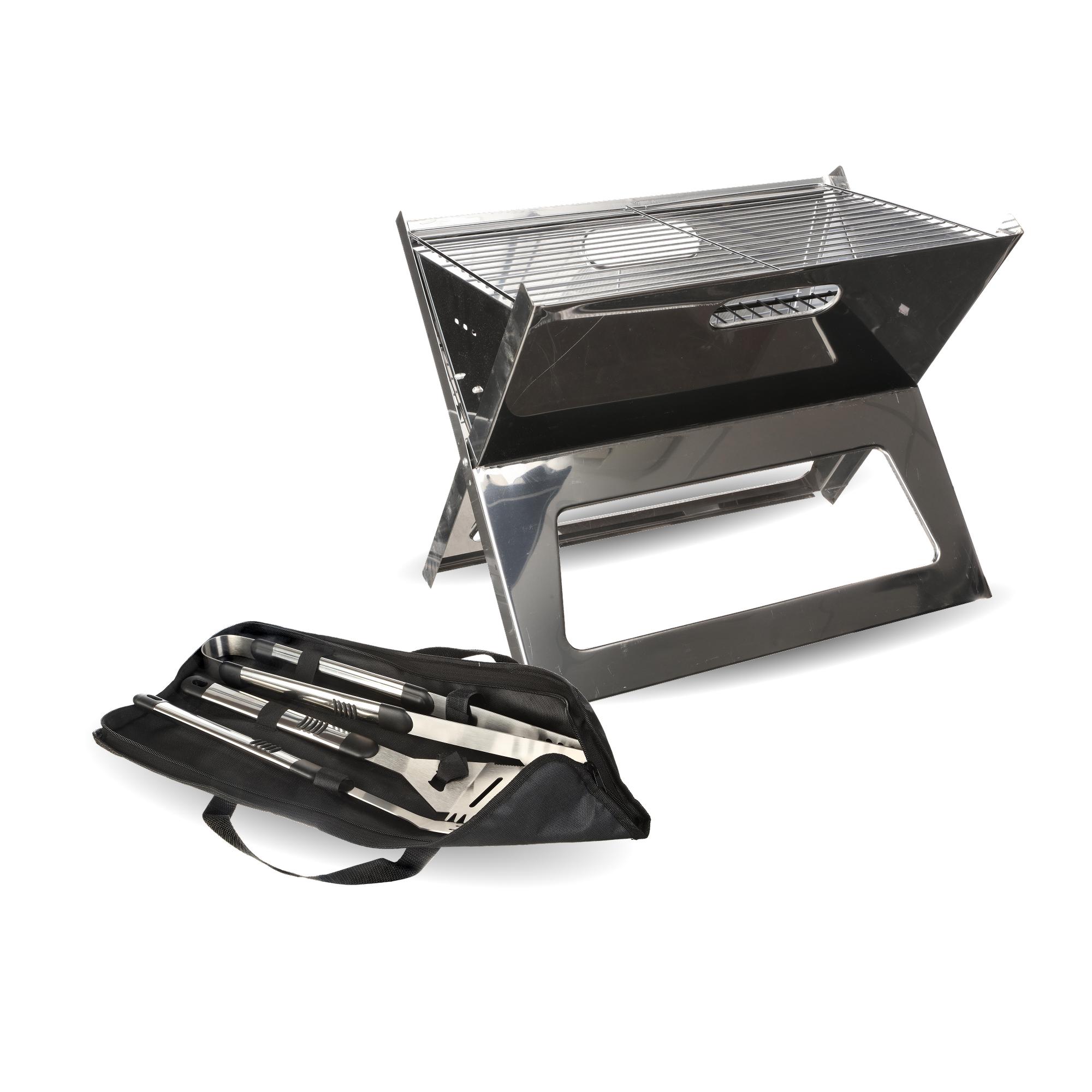 Halfords Foldable BBQ & Utensil Kit Bundle
