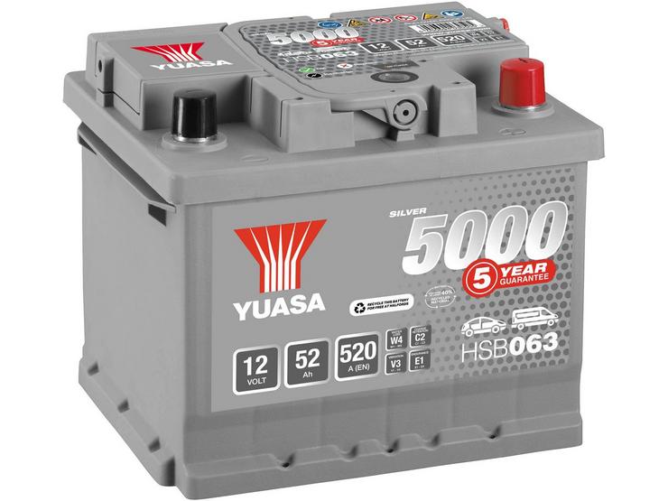Yuasa HSB063 Silver 12V Car Battery 5 Year Guarantee