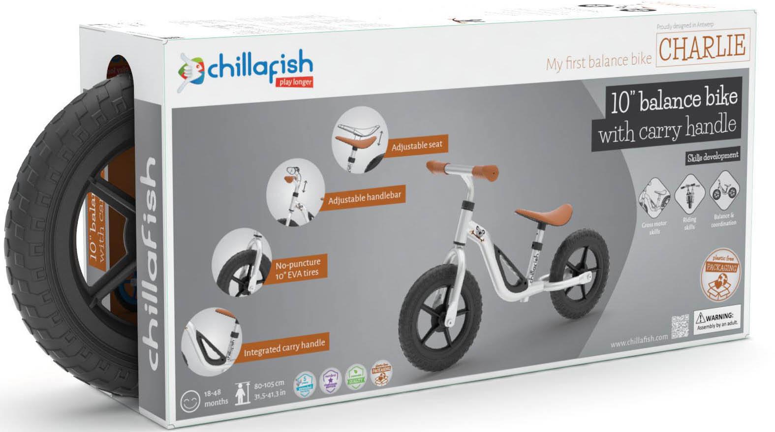 Chillafish Charlie Balance Bike, Silver - 10" Wheel