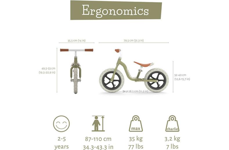 Chillafish Charlie LUX Balance Bike - Olive - 12" Wheel Chillafish Charlie LUX Balance Bike - Olive - 12" Wheel