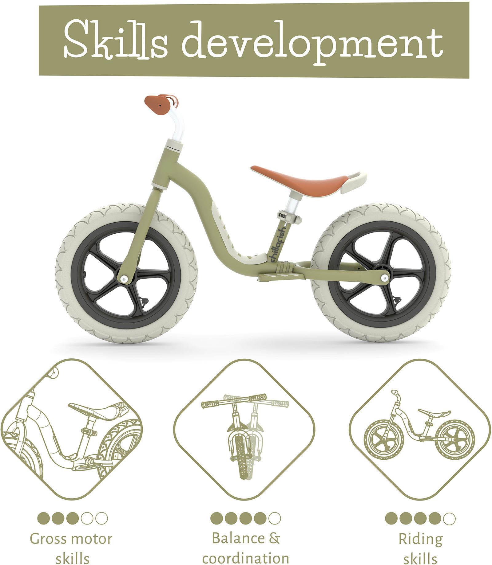 Chillafish Charlie LUX Balance Bike - Olive - 12" Wheel