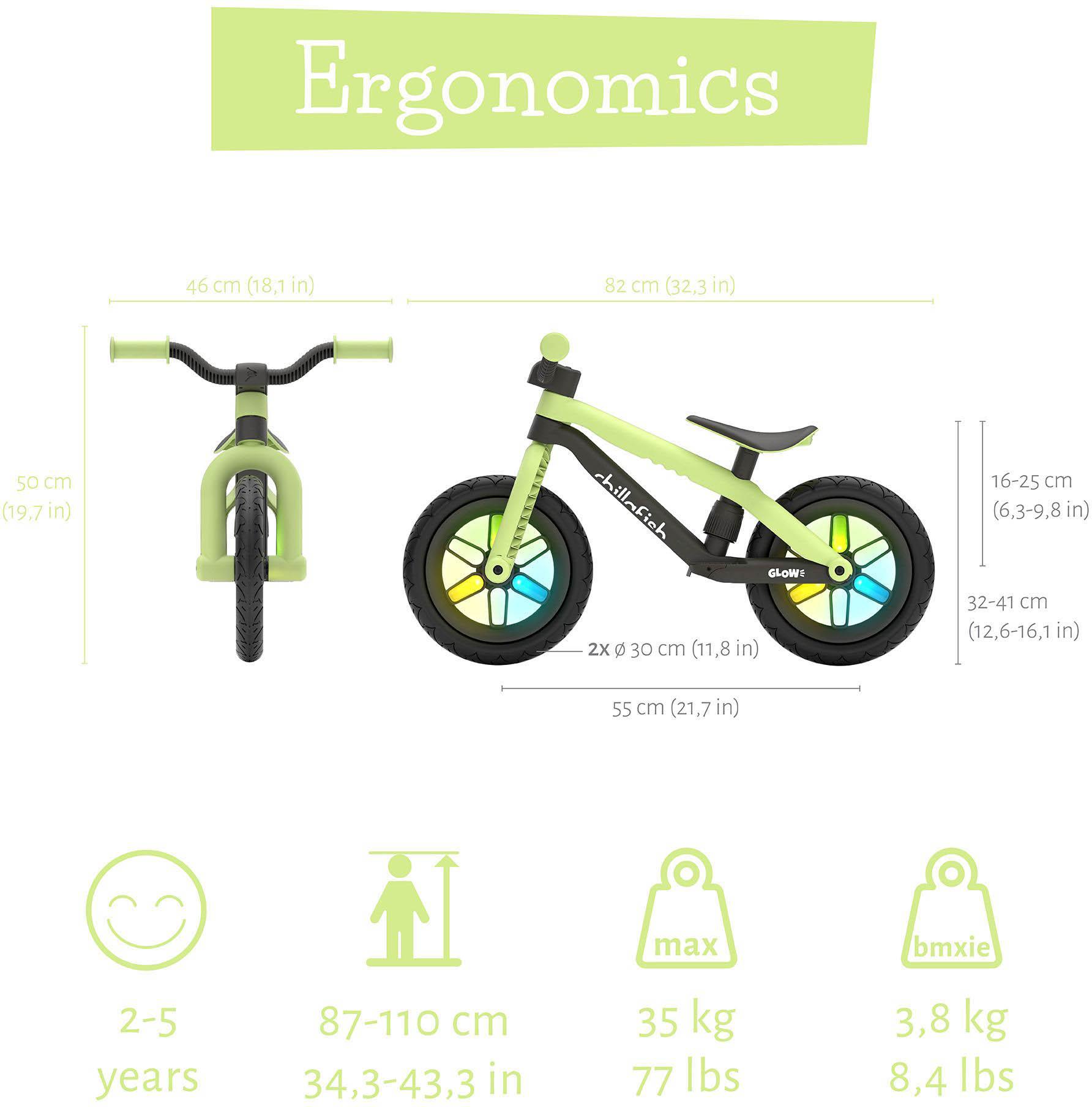 Chillafish BMXie Glow Balance Bike - 12" Wheel
