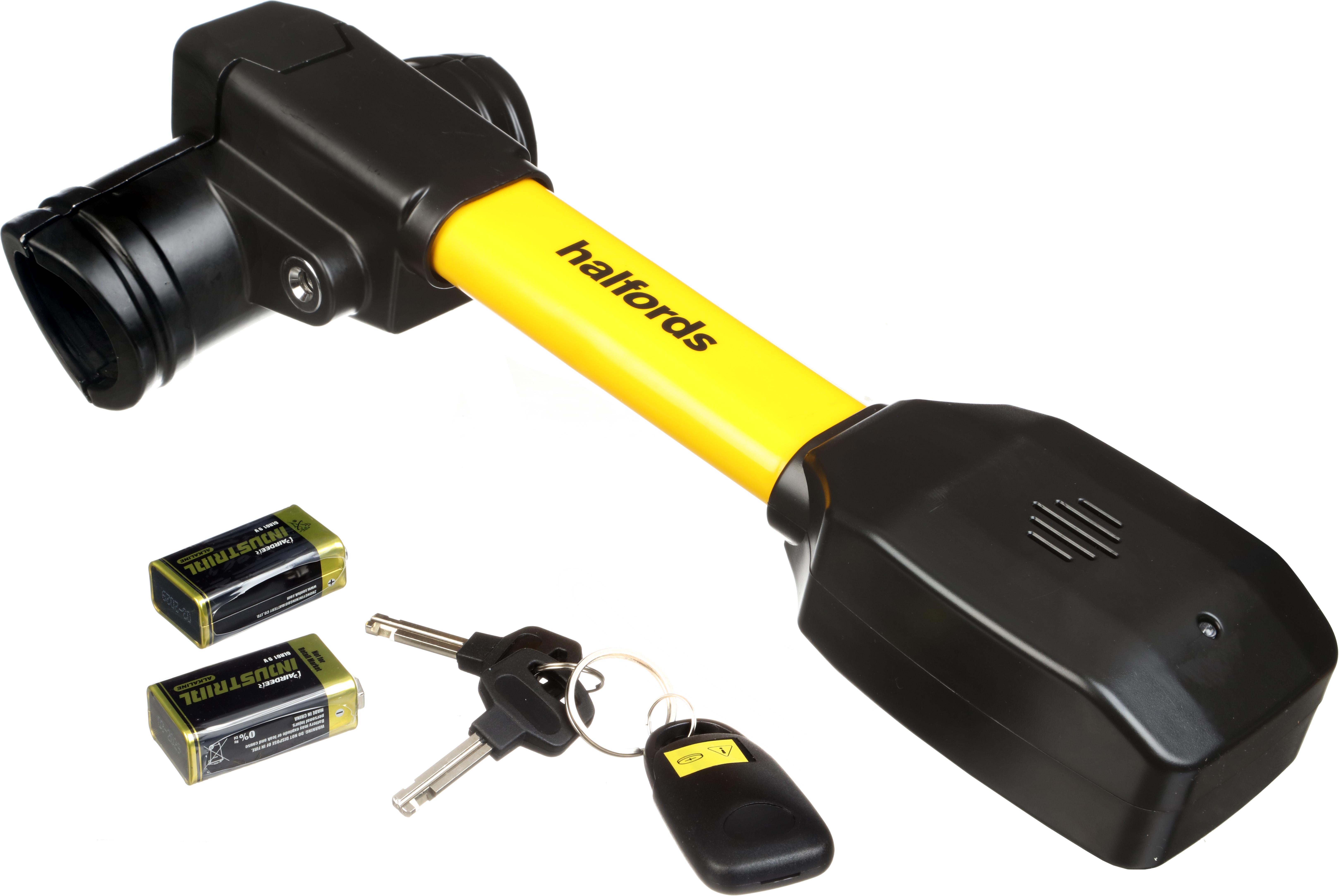 Halfords T-Bar Steering Lock with Alarm