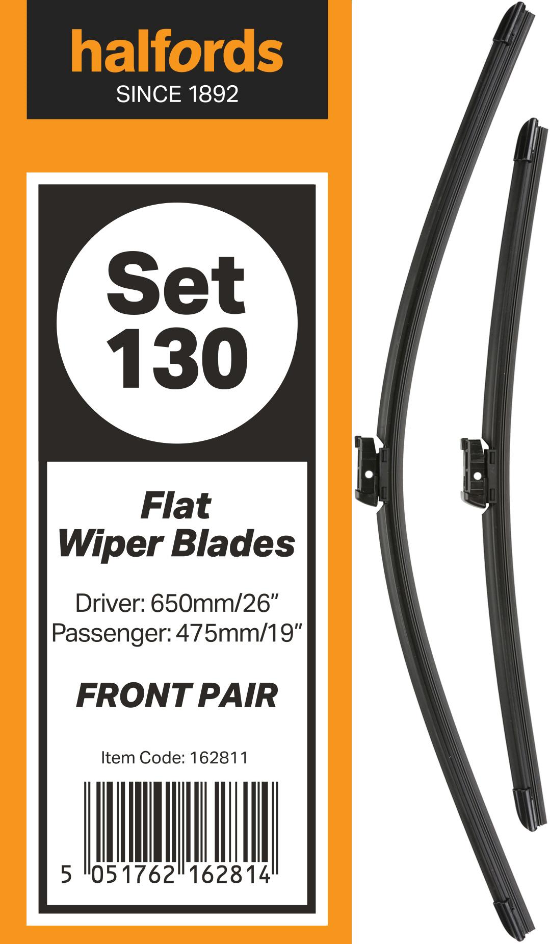 Halfords Set 130 Wiper Blades - Front Pair