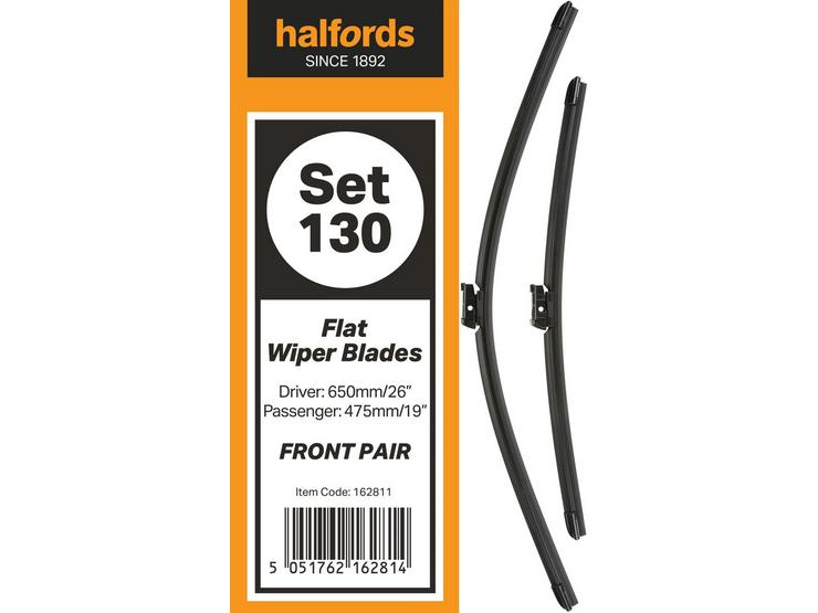 Halfords Set 130 Wiper Blades - Front Pair