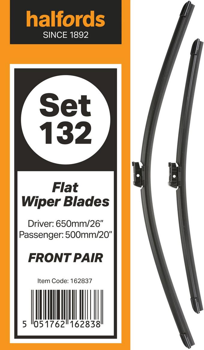 Halfords Set 132 Wiper Blades Front Pair