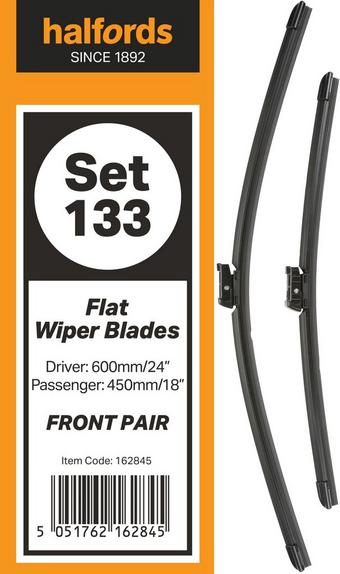 Halfords Set 133 Wiper Blades - Front Pair