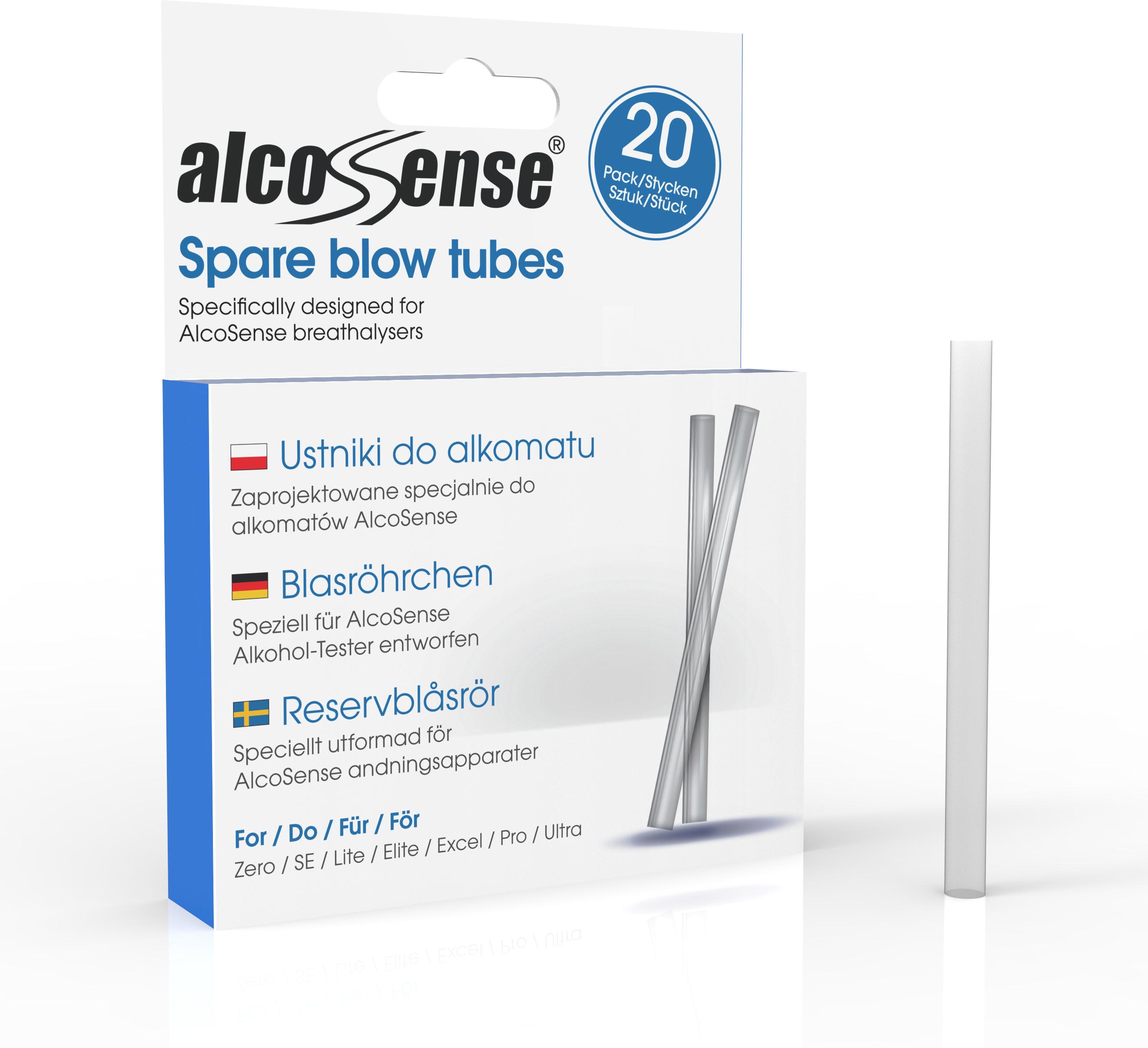 Alcosense Breathalyser Blow Tubes X 20