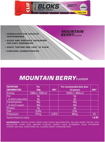 Clif Bloks Energy Chews, Mountain Berry