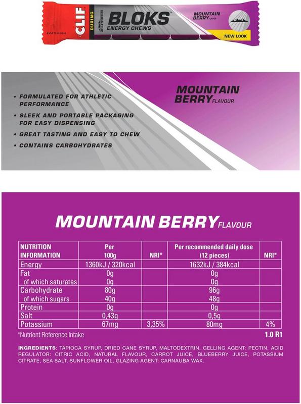 Halfords Clif Bloks Energy Chews, Mountain Berry | Extra 8% off for BC Members
