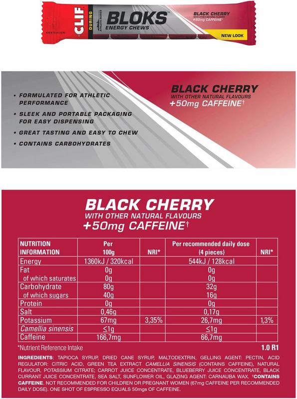 Halfords Clif Bloks Energy Chews, Black Cherry | Extra 8% off for BC Members