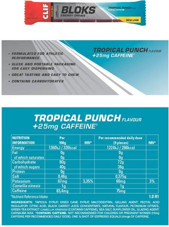 Clif Bloks Energy Chews, Tropical Punch