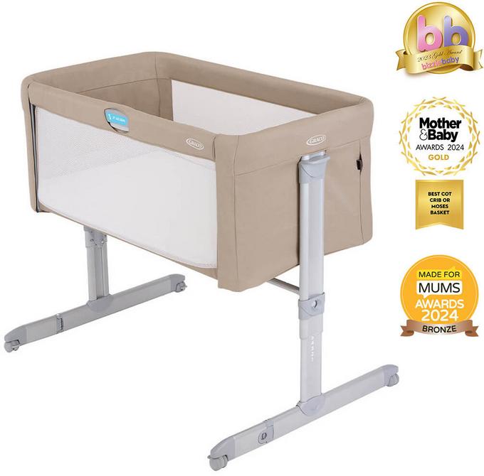 Graco Sweet2Sleep Bedside Crib Oatmeal Halfords UK