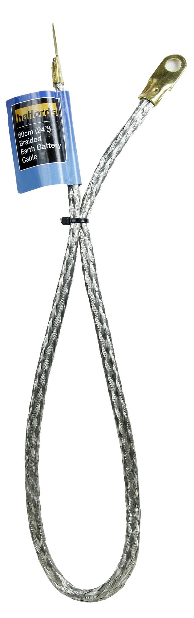 Halfords Braided Earth Battery Cable 60Cm (24 Inch)