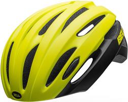 Halfords Bell Avenue Led Road Helmet 2022 Matte/Gloss Hi-Viz/Black Universal S/M 50-57Cm