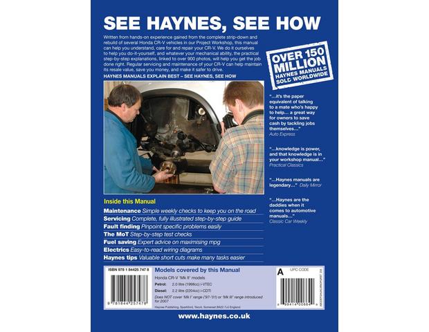 Haynes Honda CR-V (02 - 06) Manual