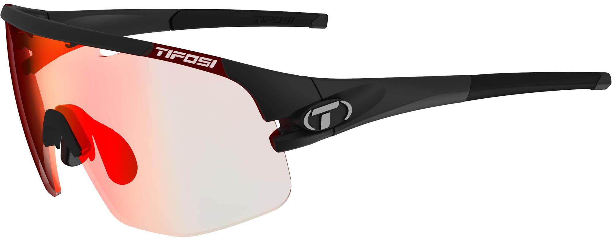 Halfords Tifosi  Sledge Lite Fototec Black/Clarion Red Sunglasses | Extra 8% off for BC Members