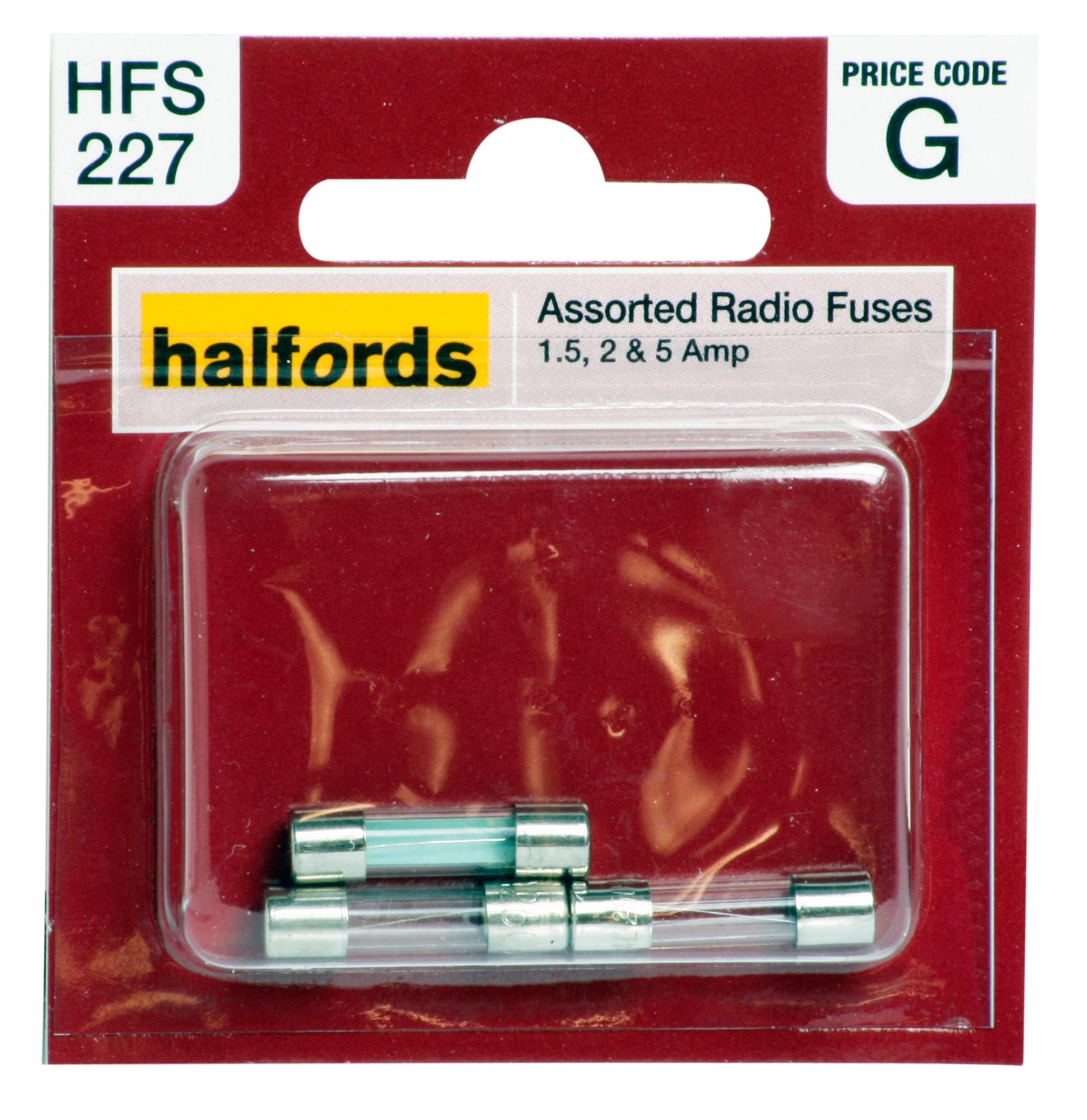 Halfords Assorted Radio Fuses 1.5/2/5 Amp (Hfs227)
