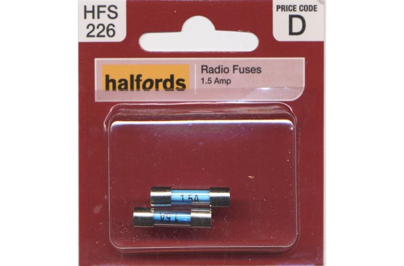 Halfords Radio Fuses 1.5amp (HFS226) Halfords Radio Fuses 1.5amp (HFS226)