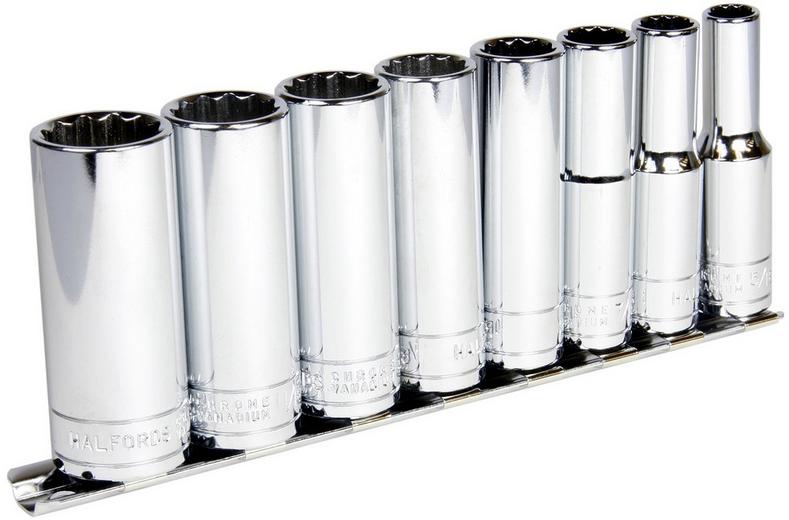 Halfords Advanced 8 Piece Deep Socket Rail 3/8" Halfords Advanced 8 Piece Deep Socket Rail 3/8"