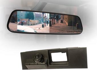 Motormax Mirror Monitor and Volkswagen Reverse Camera Kit with 105° Viewing Angle
