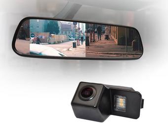Motormax Mirror Monitor and Ford Reverse Camera Kit with 105° Viewing Angle
