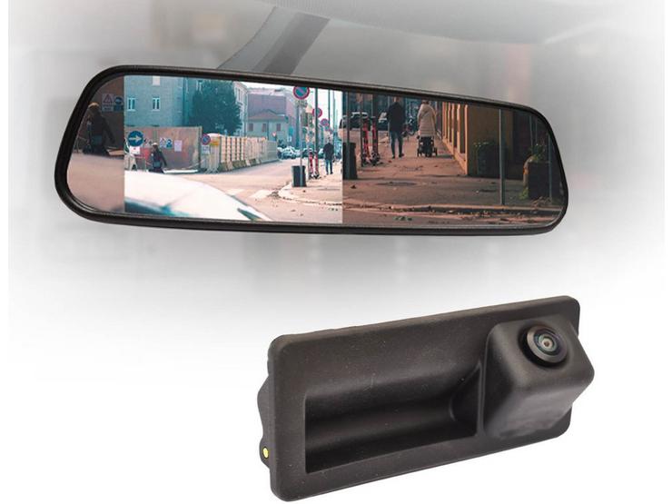 Motormax Mirror Monitor and Audi, Volkswagen, Seat, Skoda, Porsche Reverse Camera Kit with 170° Viewing Angle