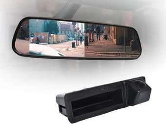 Motormax Mirror Monitor and Audi Reverse Camera Kit with 105° Viewing Angle