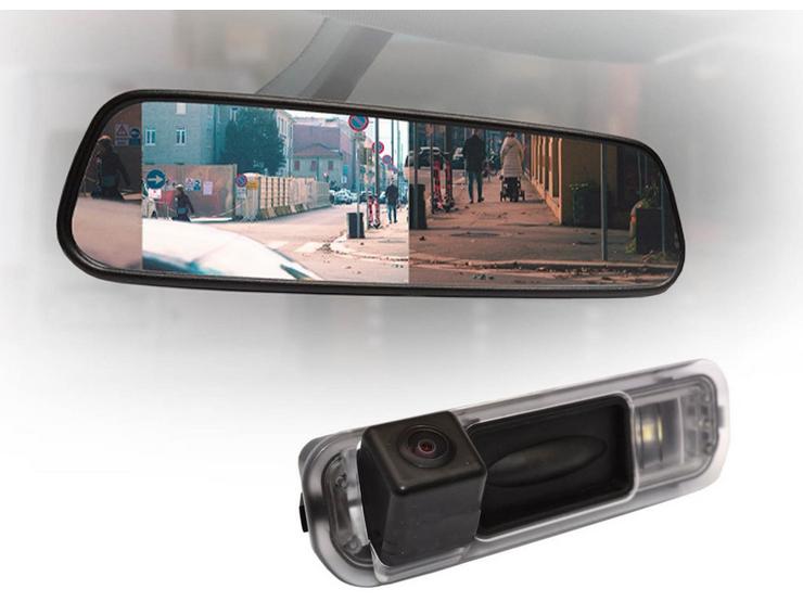 Motormax Mirror Monitor and Ford Reverse Camera Kit with 105° Viewing Angle