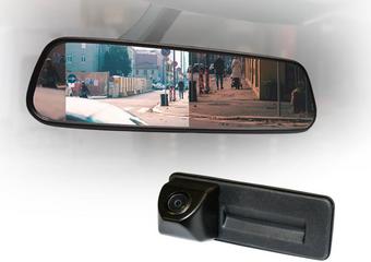 Motormax Mirror Monitor and Audi Reverse Camera Kit with 115° Viewing Angle