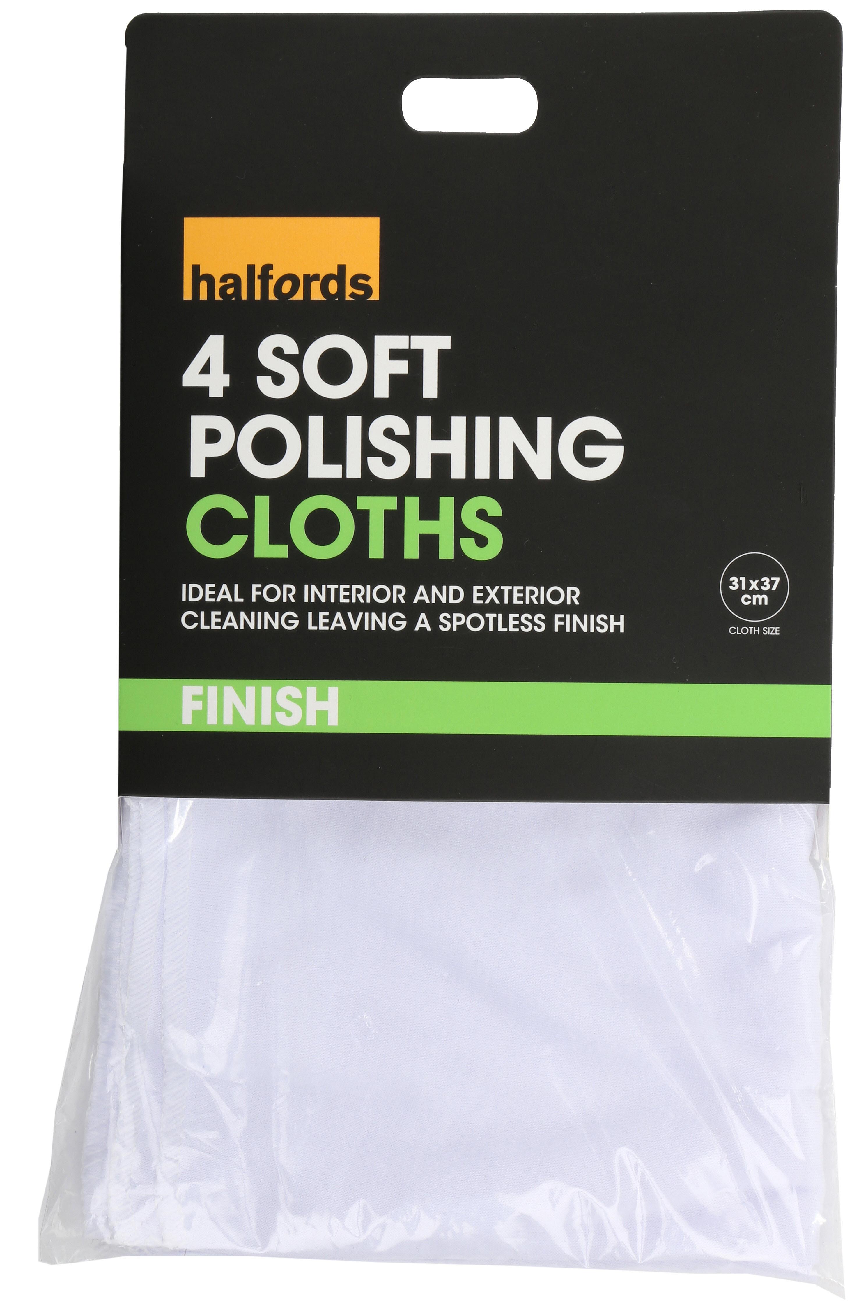 Halfords Soft Polishing Cloths x 4 Halfords UK