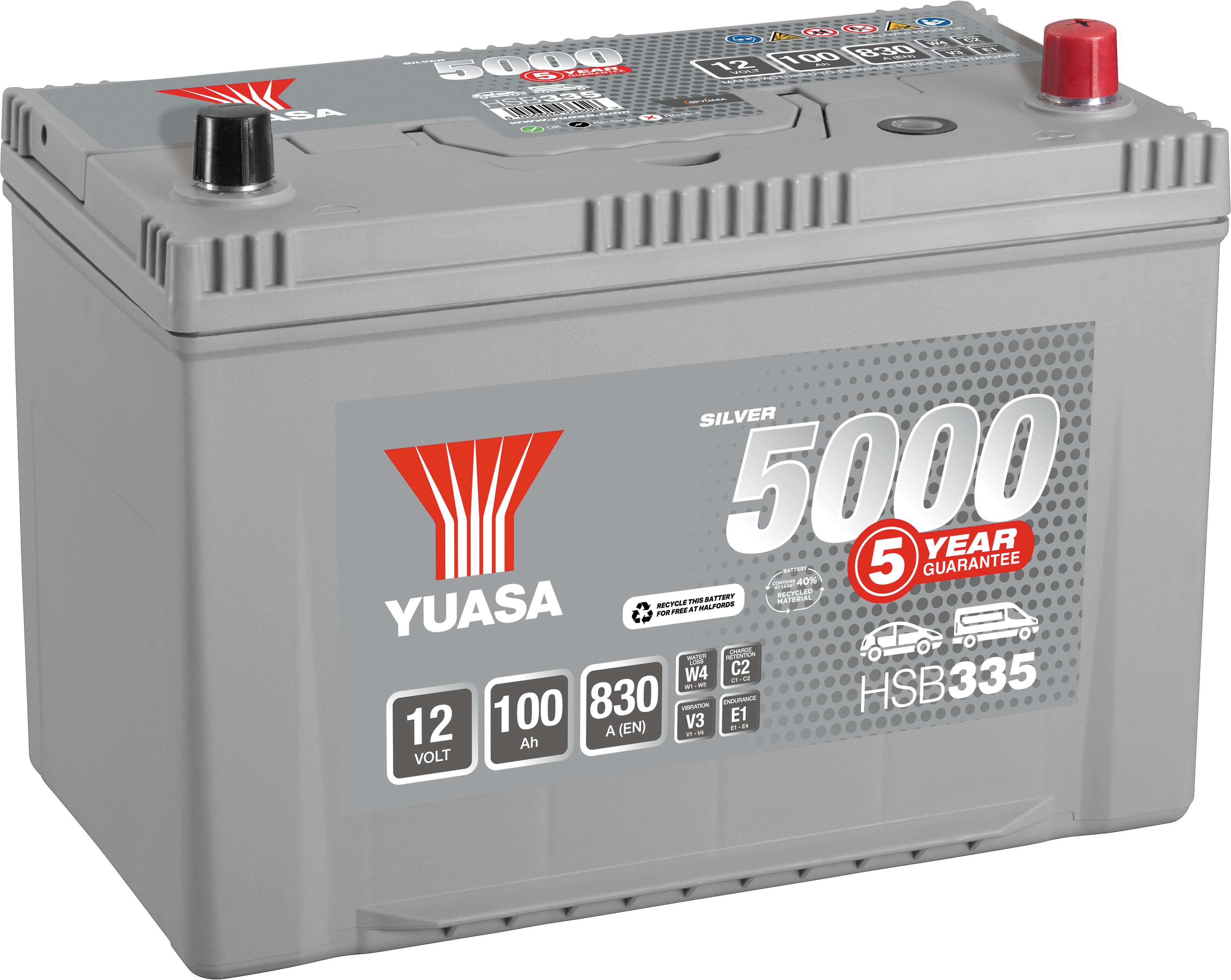 Yuasa Hsb335 Silver 12V Car Battery 5 Year Guarantee