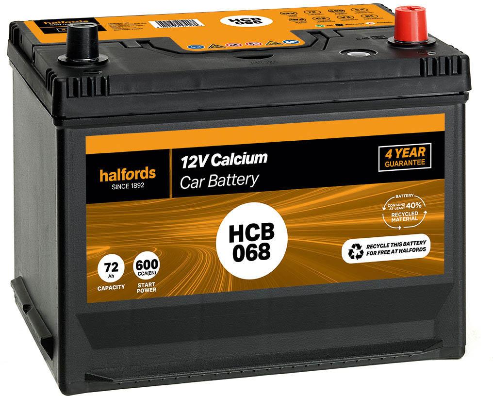 Halfords HCB068 12V Car Battery 4 Year Guarantee