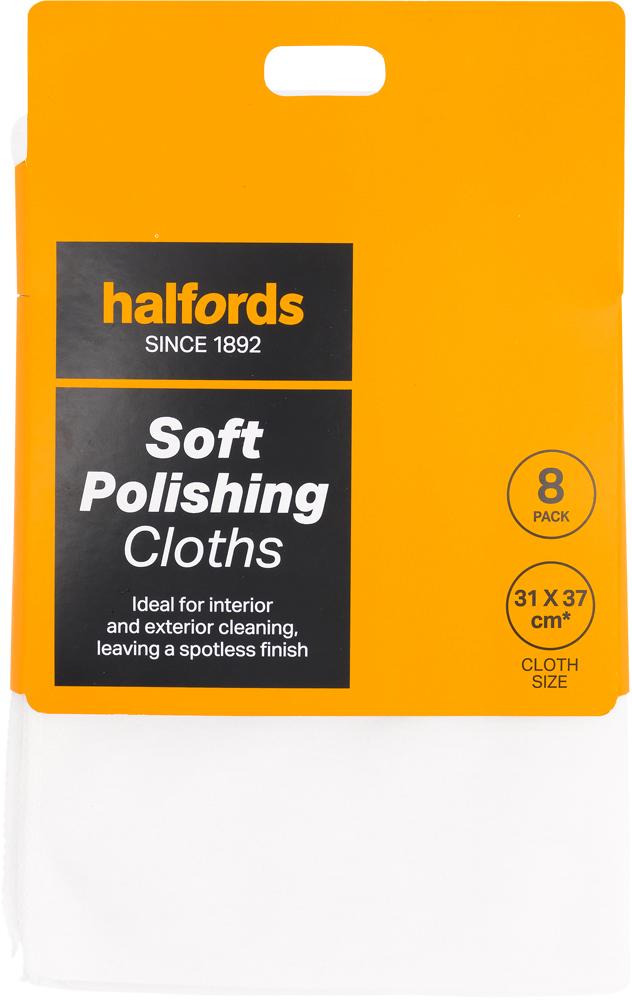 Halfords Soft Polishing Cloths x8 Halfords UK