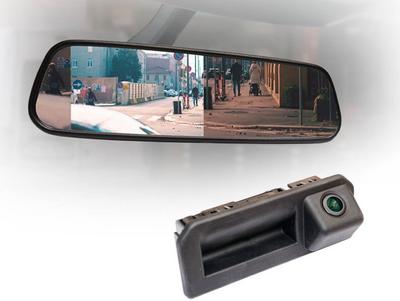 Motormax Mirror Monitor and Audi, Volkswagen, Skoda Reverse Camera Kit with 115° Viewing Angle