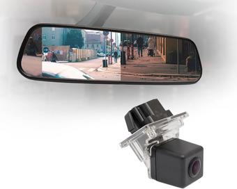 Motormax Mirror Monitor and Mercedes Reverse Camera Kit with 105° Viewing Angle