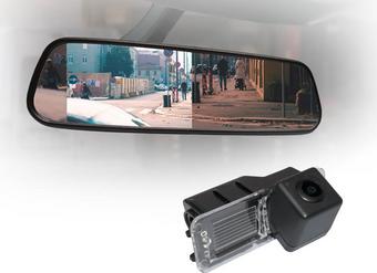 Motormax Mirror Monitor and Volkswagen Reverse Camera Kit with 105° Viewing Angle