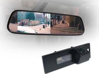 Motormax Mirror Monitor and Volkswagen Reverse Camera Kit with 105° Viewing Angle