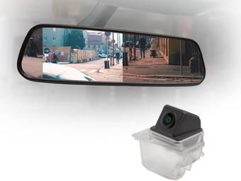 Motormax Mirror Monitor and Ford Reverse Camera Kit with 105° Viewing Angle