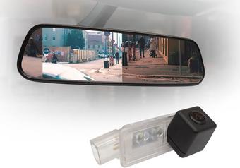 Motormax Mirror Monitor and Volkswagen Reverse Camera Kit with 105° Viewing Angle