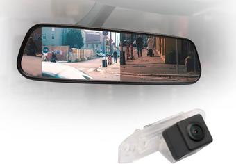 Motormax Mirror Monitor and Volvo Reverse Camera Kit with 105° Viewing Angle