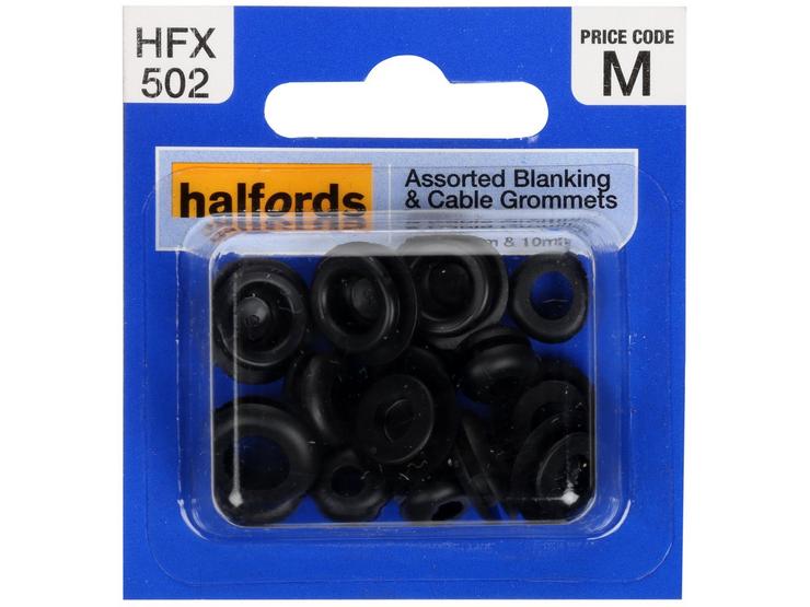 Halfords Assorted Blanking & Cable Grommets (HFX502)