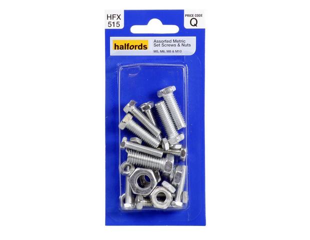 Assorted Box of Mixed M6 Hardware Set Screws Nuts & Flat Washers Qty 480 