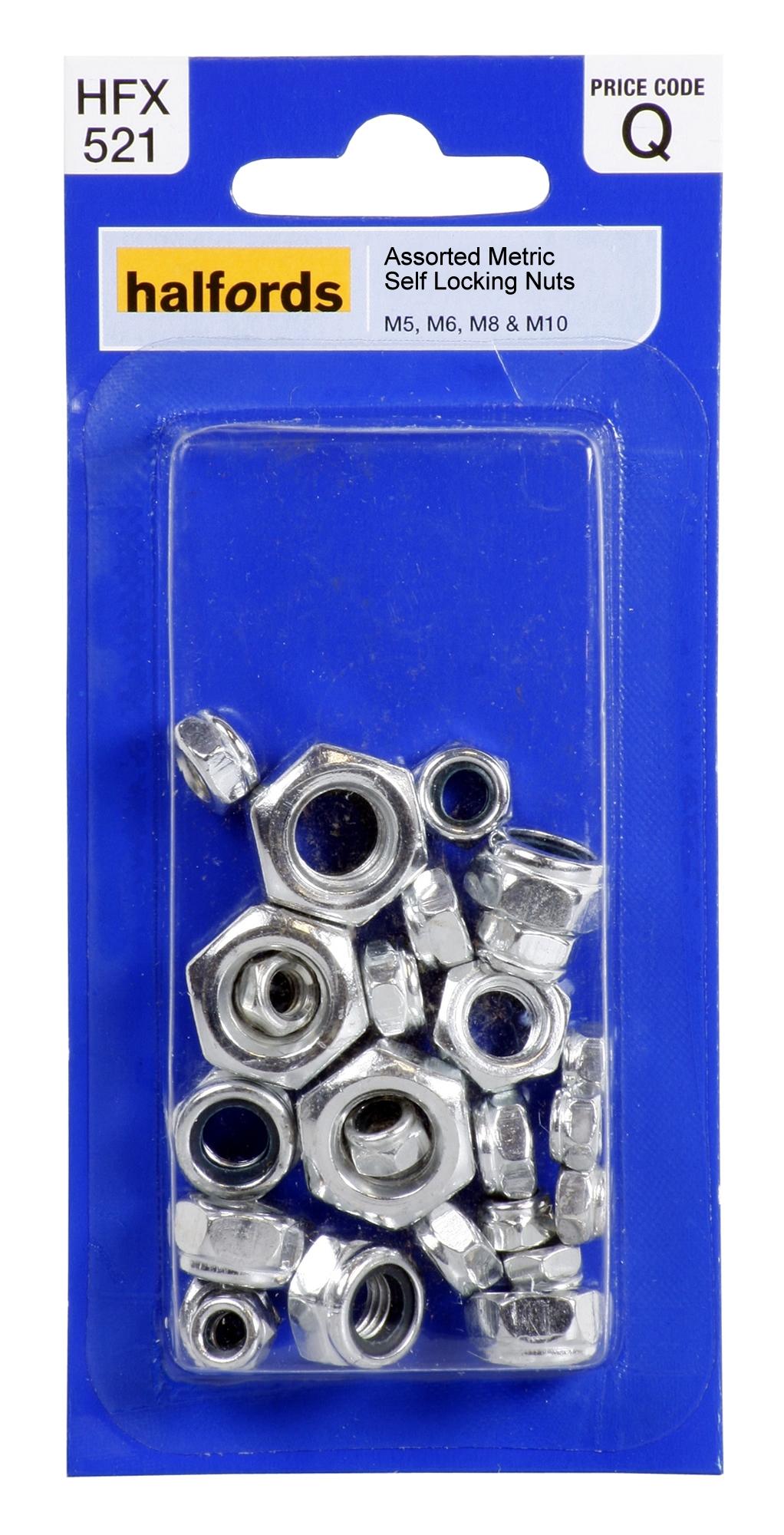 Halfords Assorted Metric Self Locking Nuts (HFX521) Halfords UK