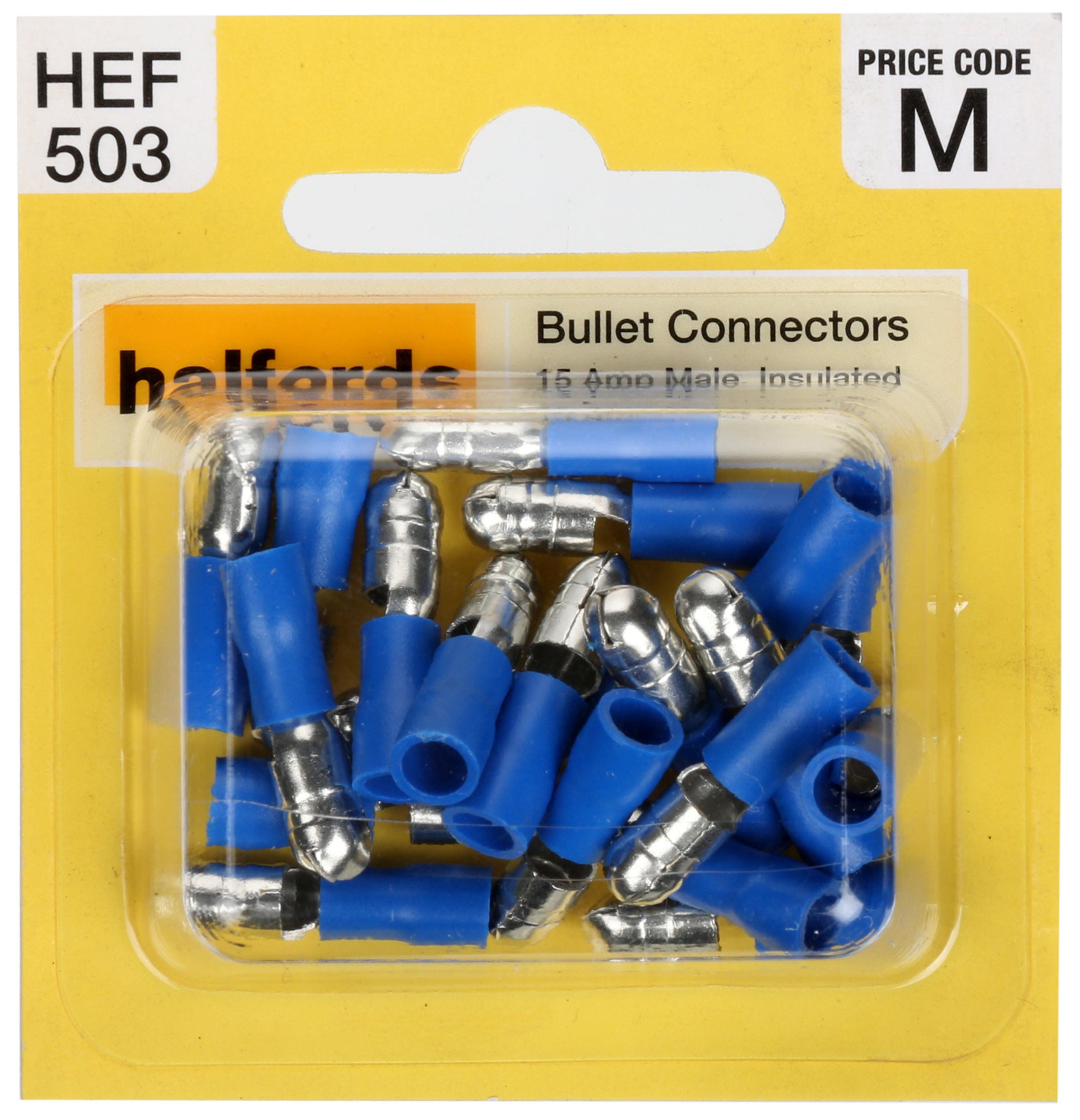 Halfords Bullet Connectors (Hef503) 15 Amp/Male