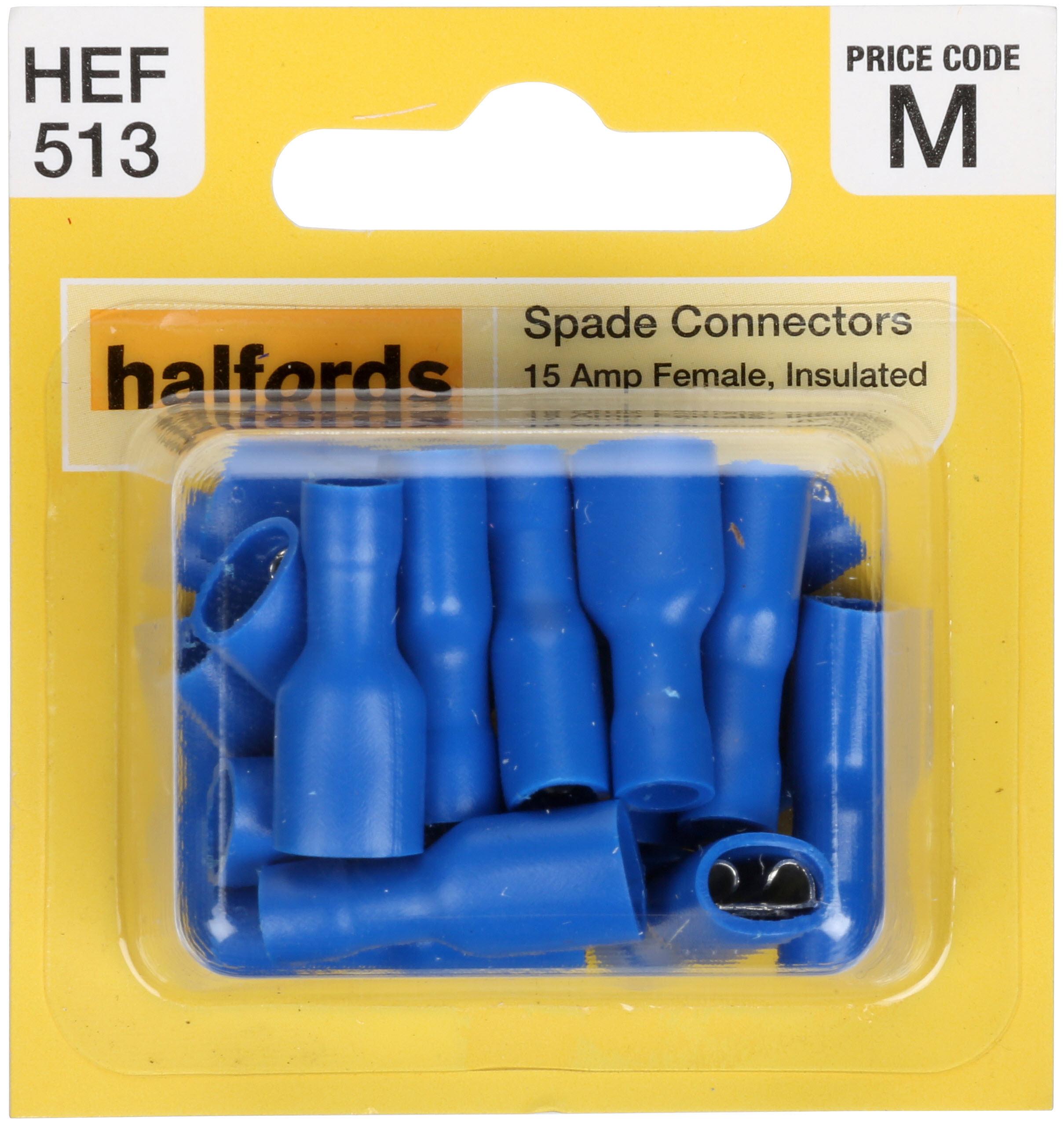 Halfords Spade Connectors (Hef513) 15 Amp/Female