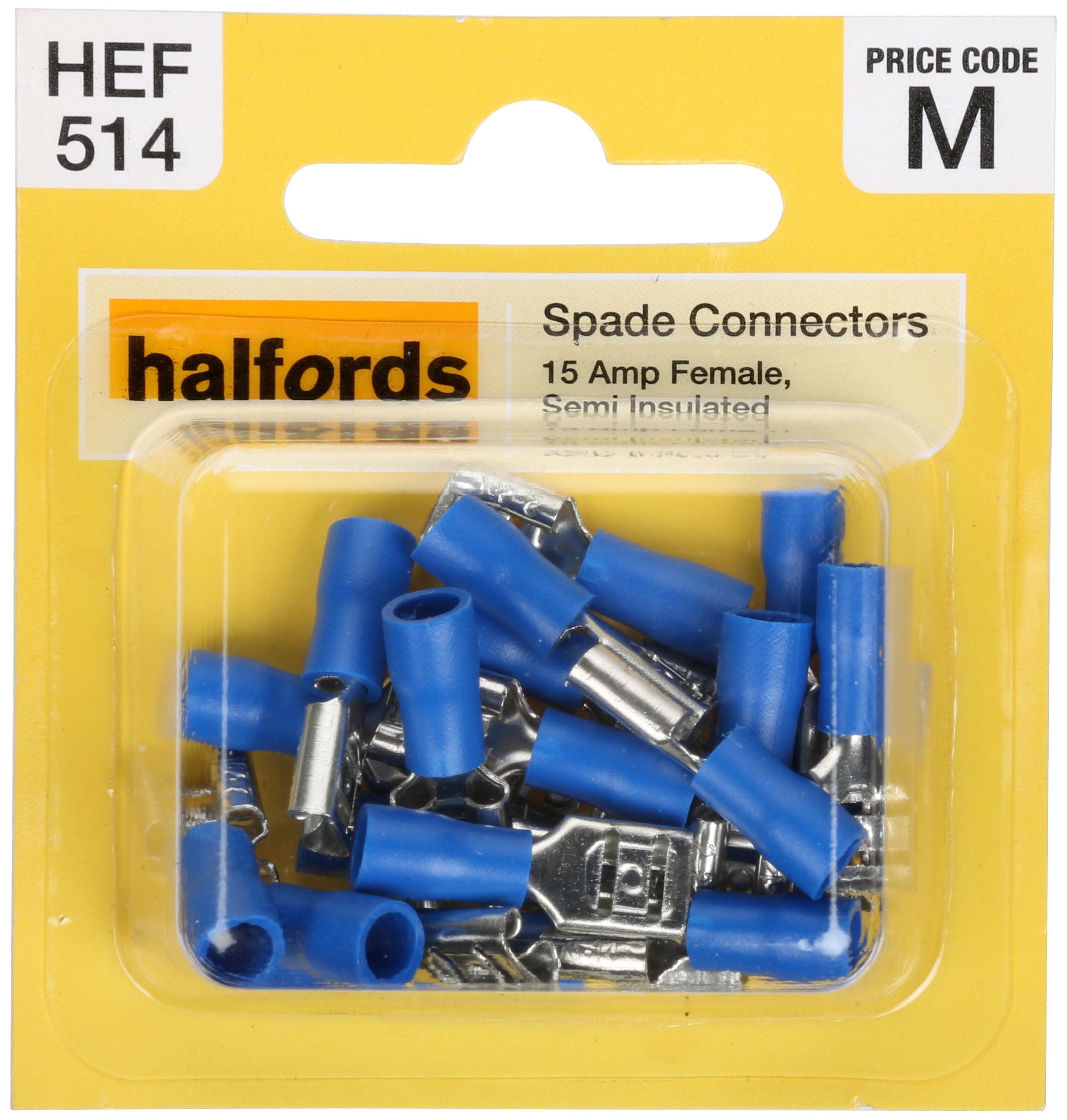 Halfords Spade Connectors (Hef514) 15 Amp/Female